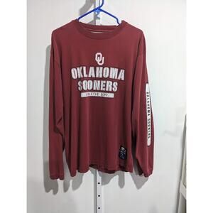 Starter Oklahoma Sooners Crimson Red Long sleeve T-SHIRT mens L